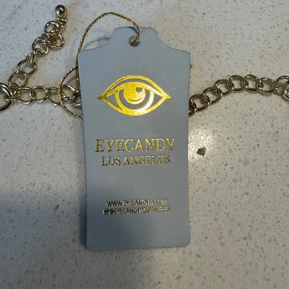 eye candy Multicolor Crystal Collar Necklace — Pink, Blue, Green - Picture 4 of 7